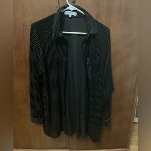 Eden & Olivia Black Textured Long Sleeve Top